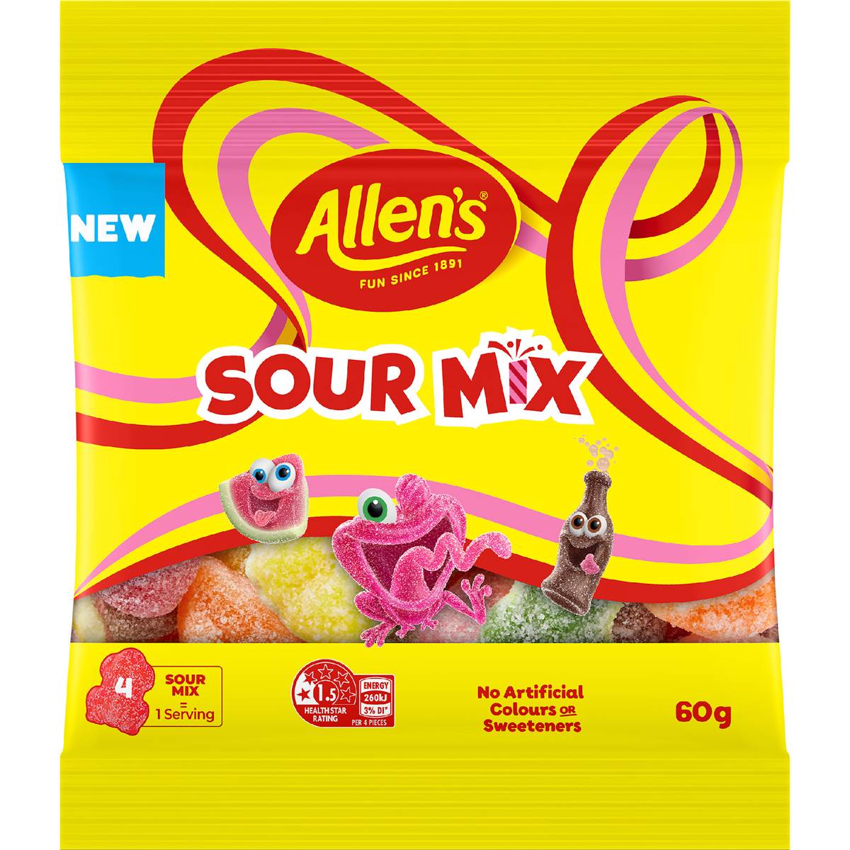 Allen's Sour Mix Lollies 60g