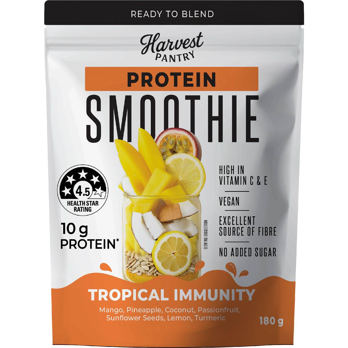 Harvest Pantry Protein Smoothie Tropical Immunity 180g – Woolworths