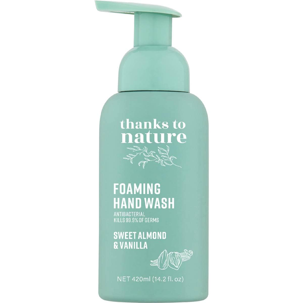 Thanks To Nature Antibacterial Foaming Hand Wash Sweet Almond & Vanilla 420mL