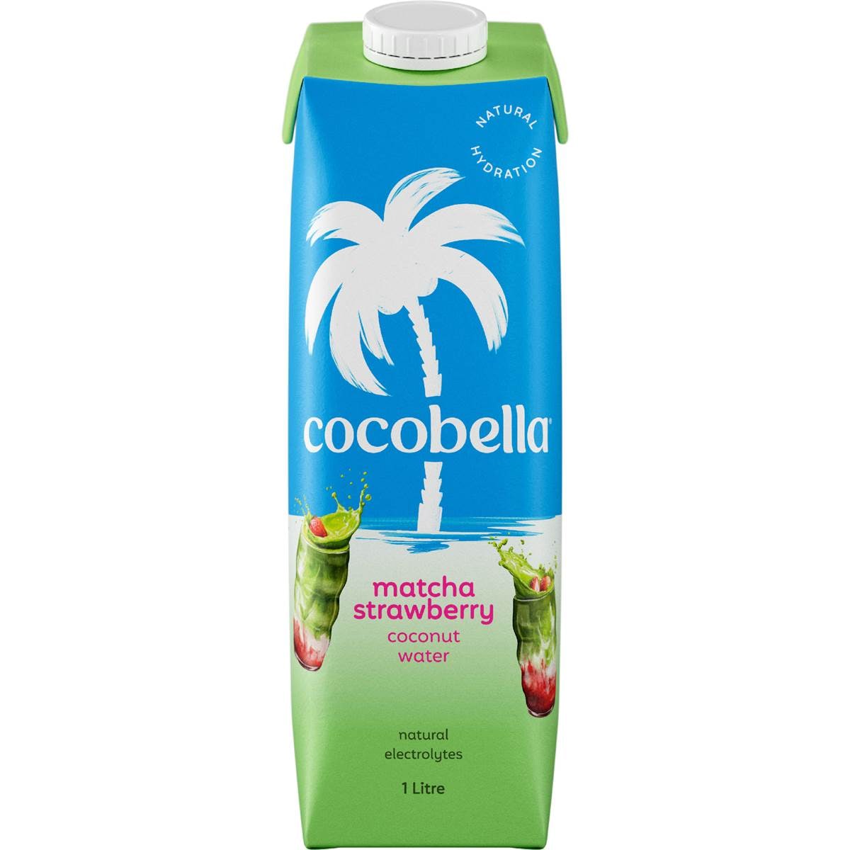 Cocobella Matcha Strawberry Coconut Water 1L
