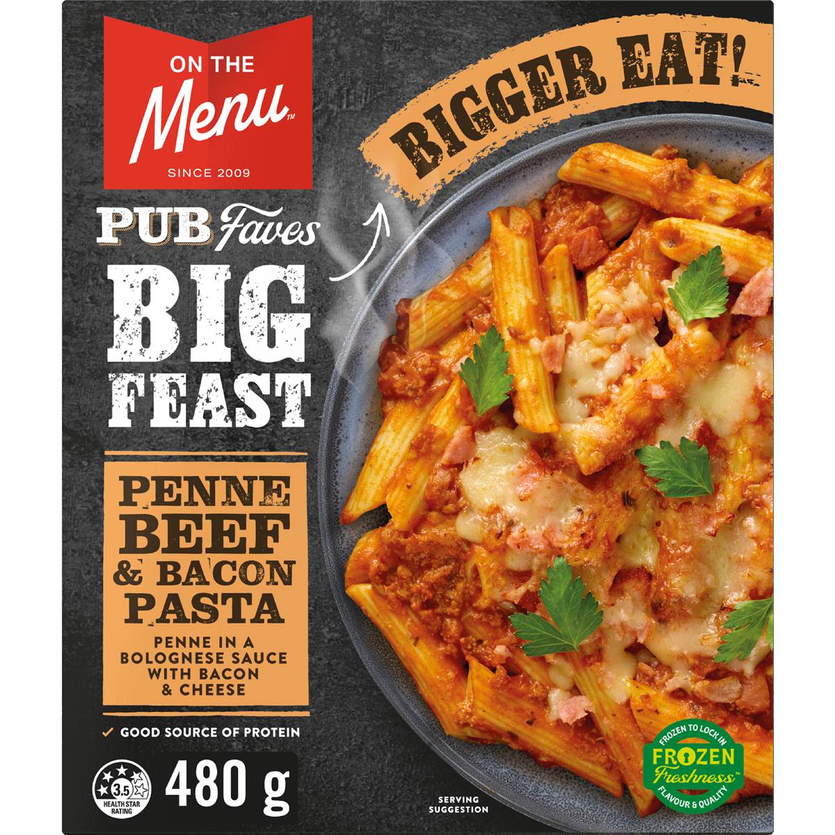 On The Menu Big Feast Penne Beef & Bacon Pasta