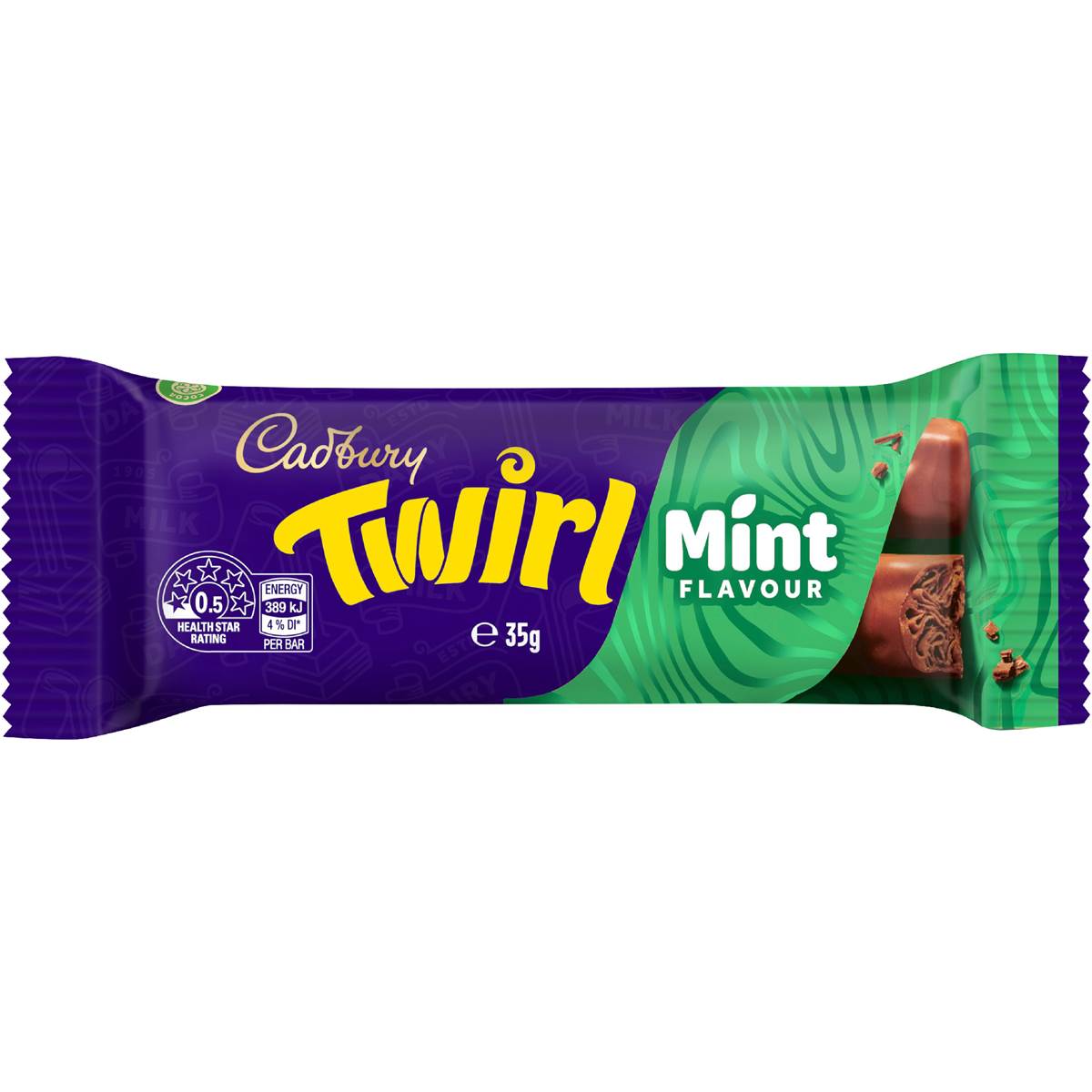 Cadbury Twirl Mint Chocolate Bar 35g
