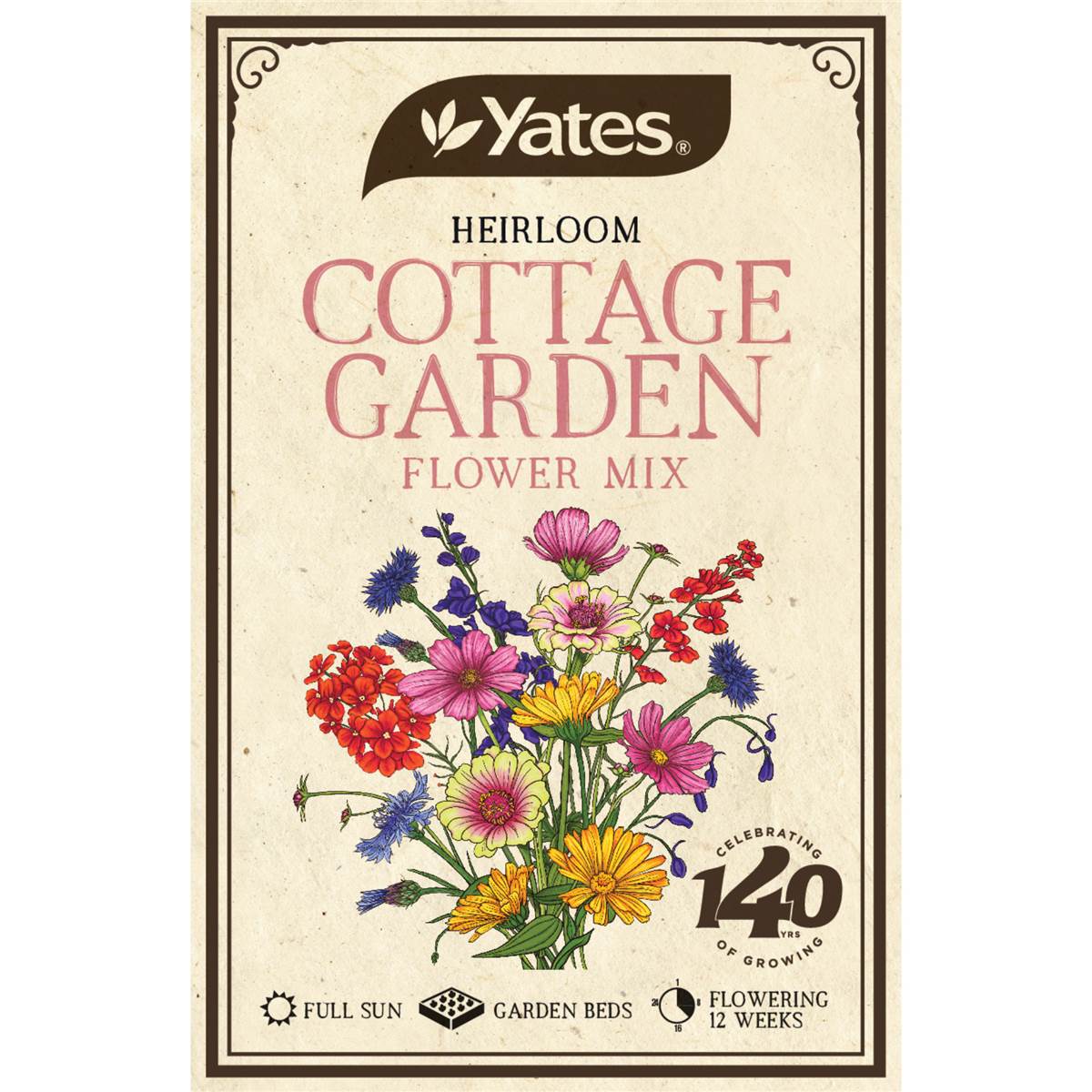 Yates Heirloom Cottage Garden Flower Seed Mix