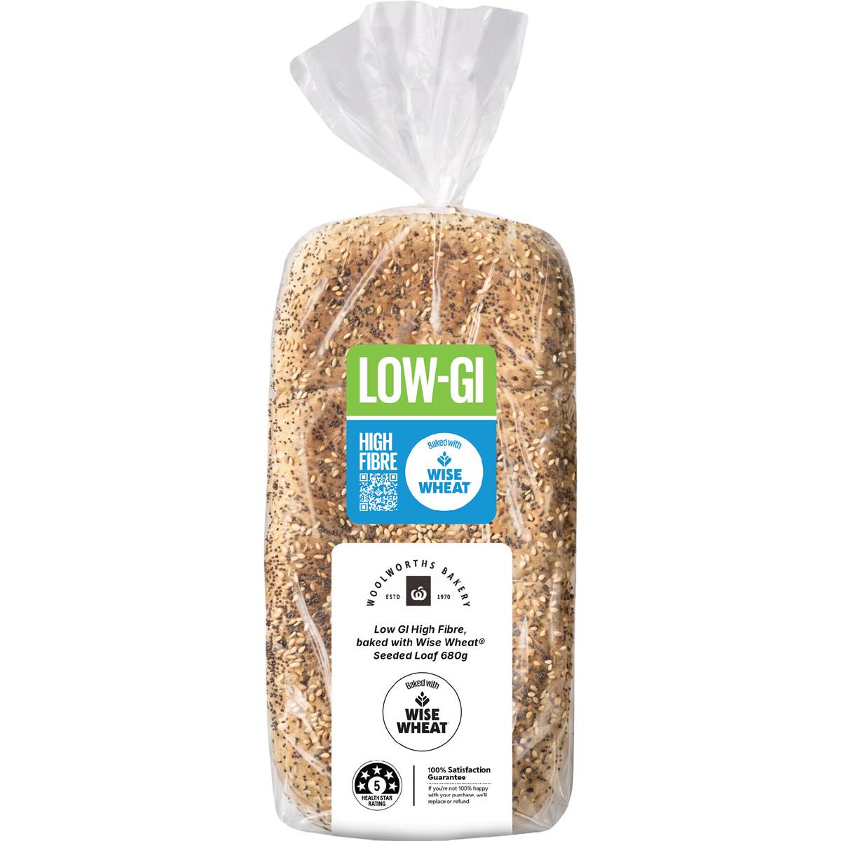 Woolworths Low GI High Fibre Wise Wheat® Seeded Loaf