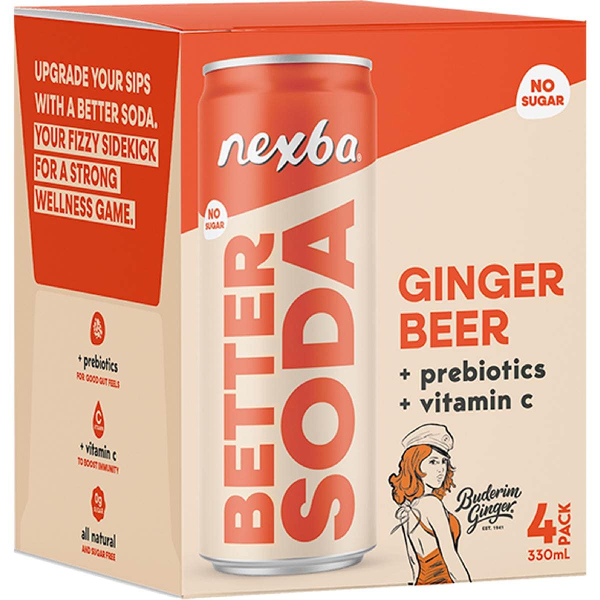 Nexba Better Soda Buderim Ginger Beer Cans