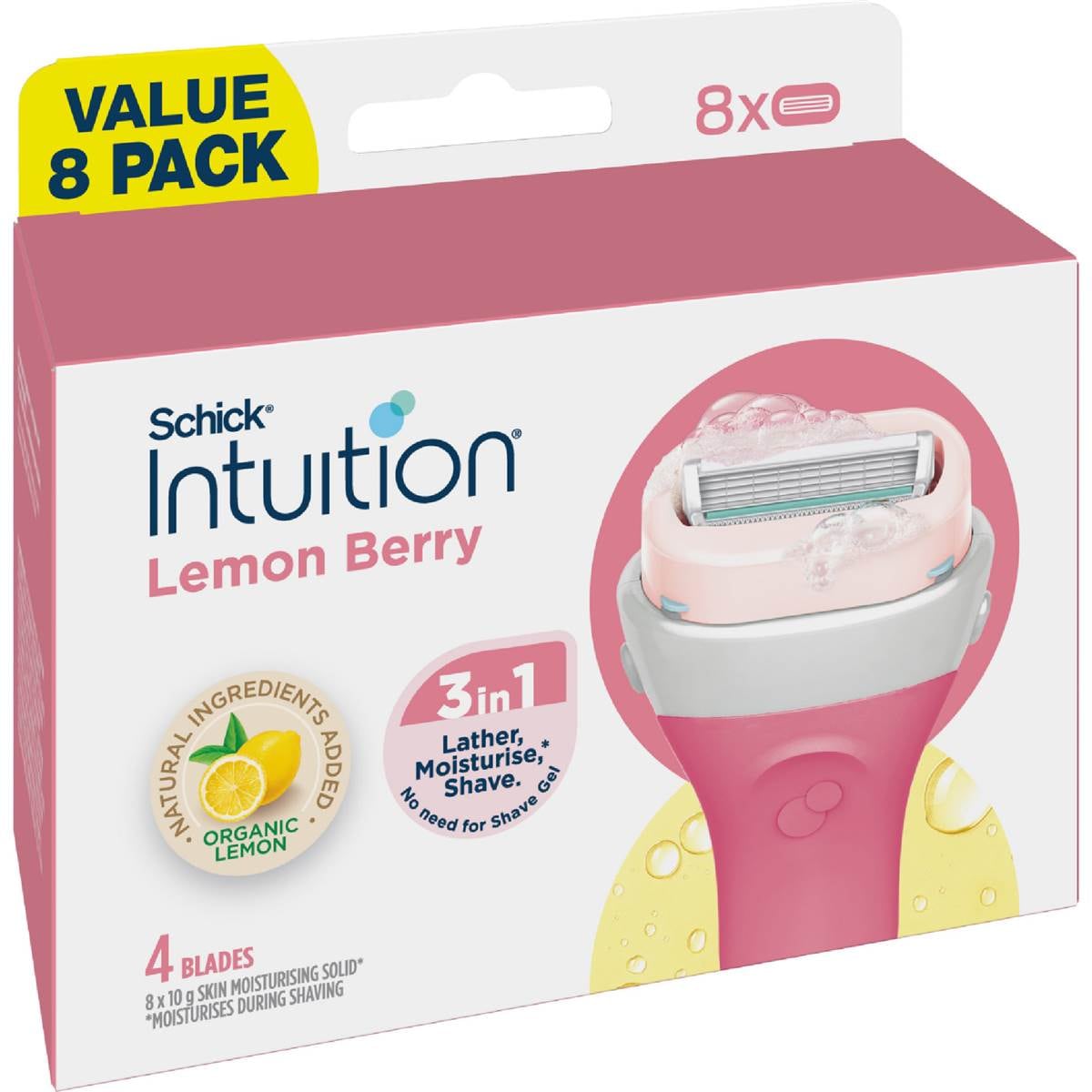 Schick Intuition Lemon Berry Razor Blades 8 pack – Woolworths