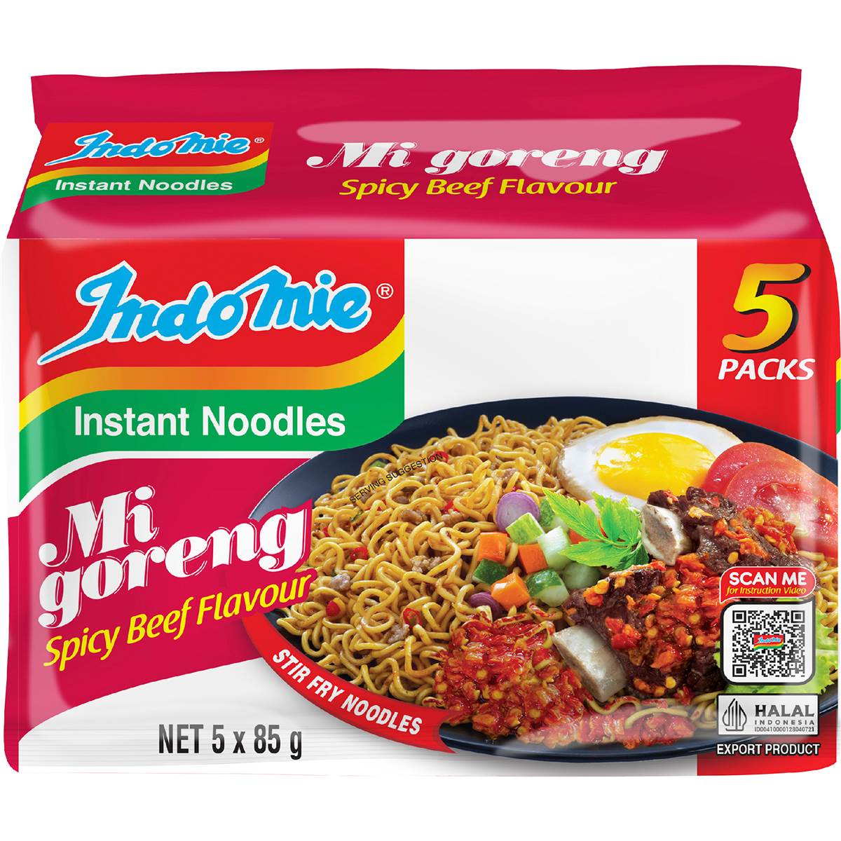 Indomie Instant Noodles Mi Goreng Spicy Beef Flavour