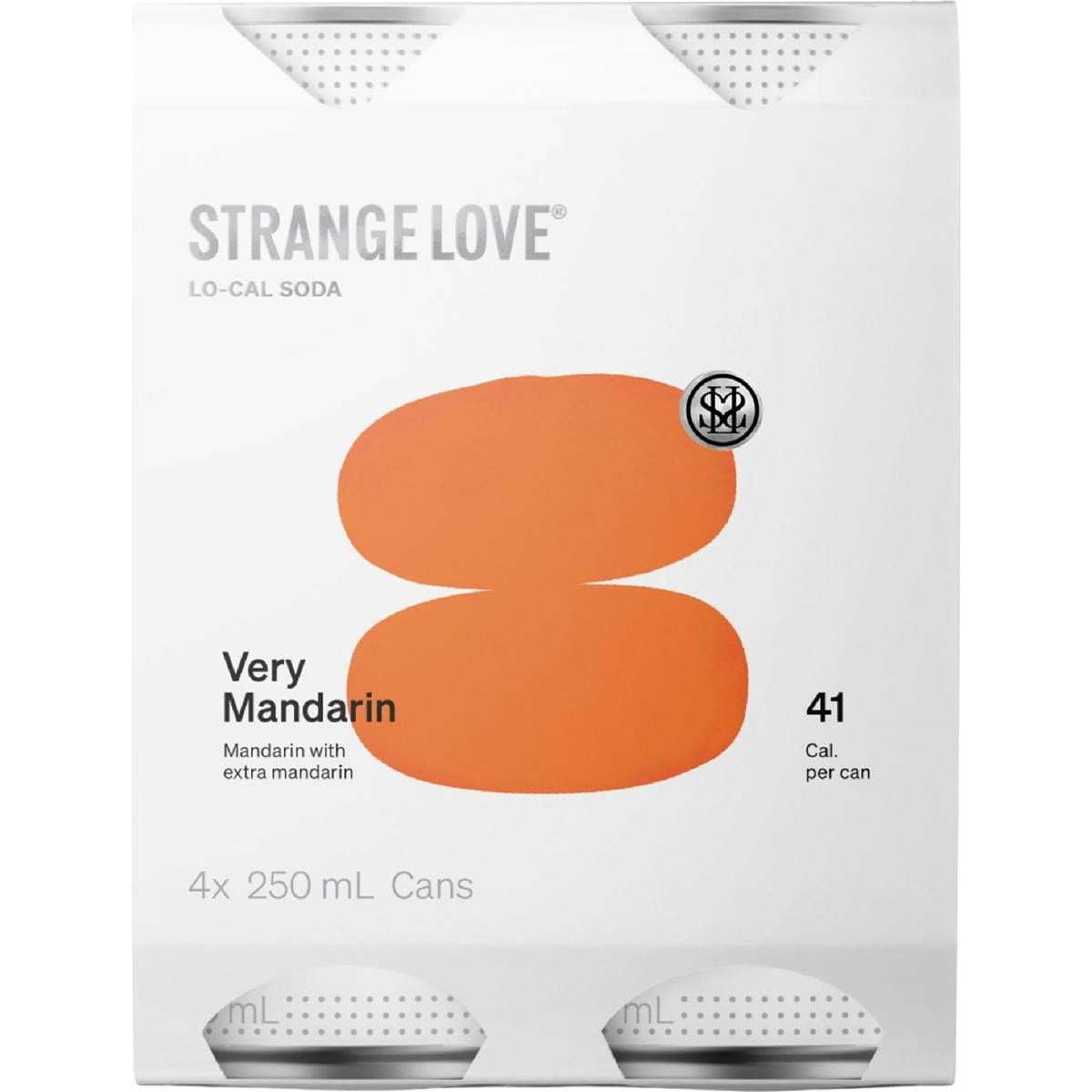 StrangeLove Very Mandarin Lo-Cal Soda Cans 250mL x 4 pack