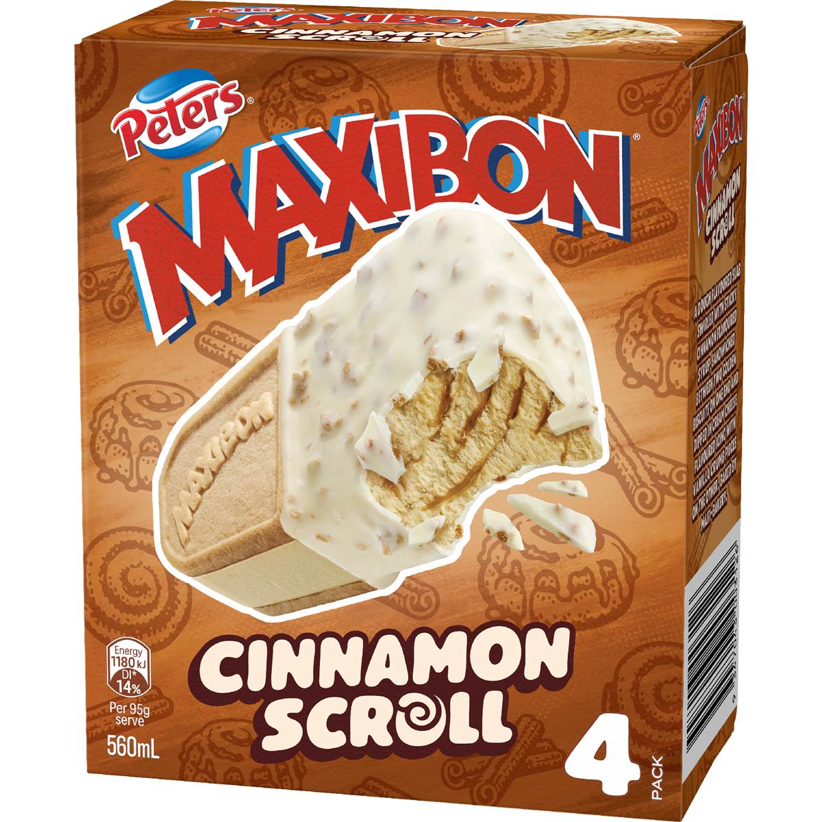 Peters Maxibon Cinnamon Scroll 4 pack
