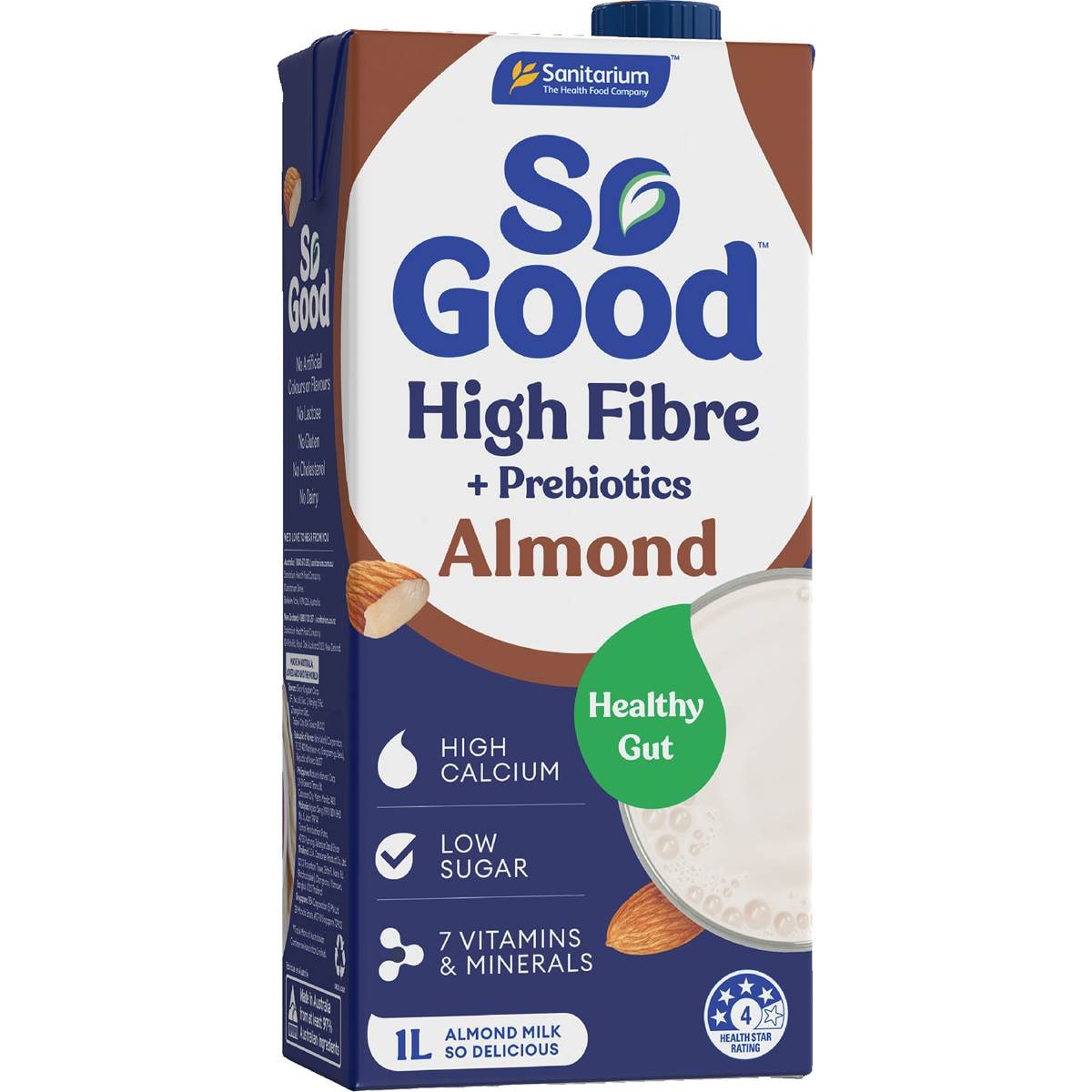 Sanitarium High Fibre + Prebiotics Almond Long Life Milk 1L