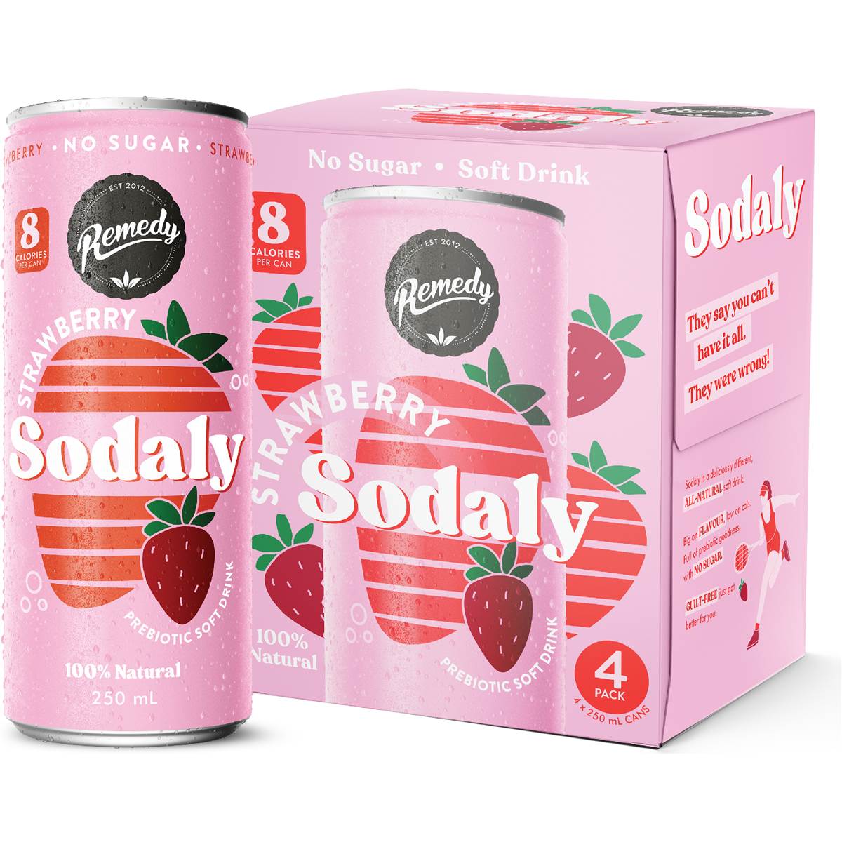 Remedy Sodaly Strawberry Cans