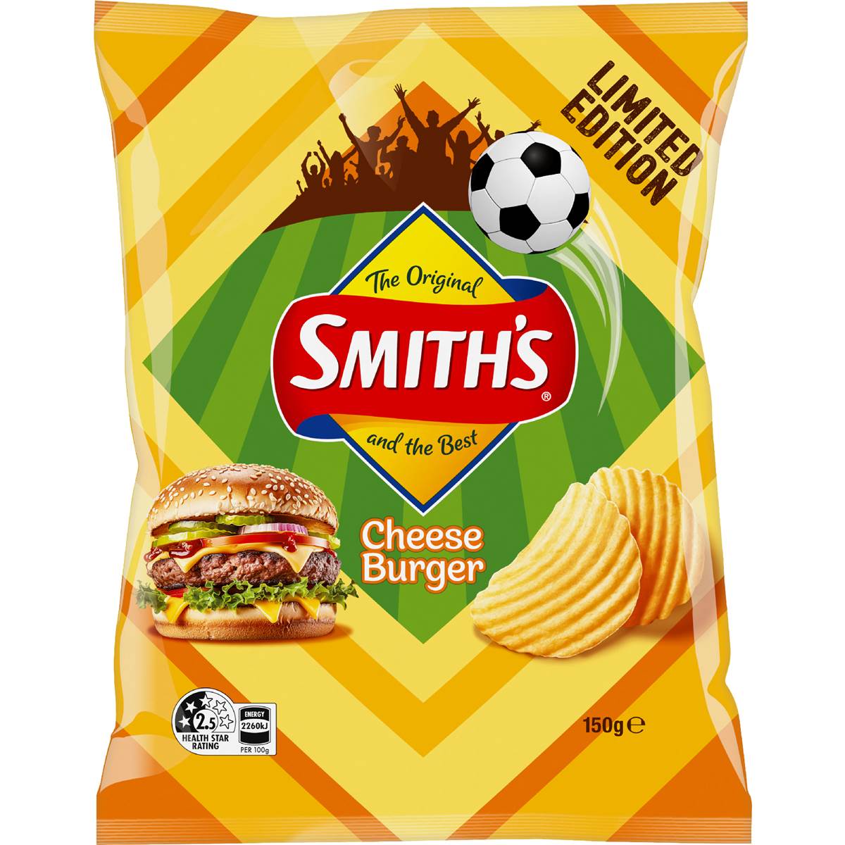 Smith's Crinkle Cut Potato Chips Cheese Burger 150g