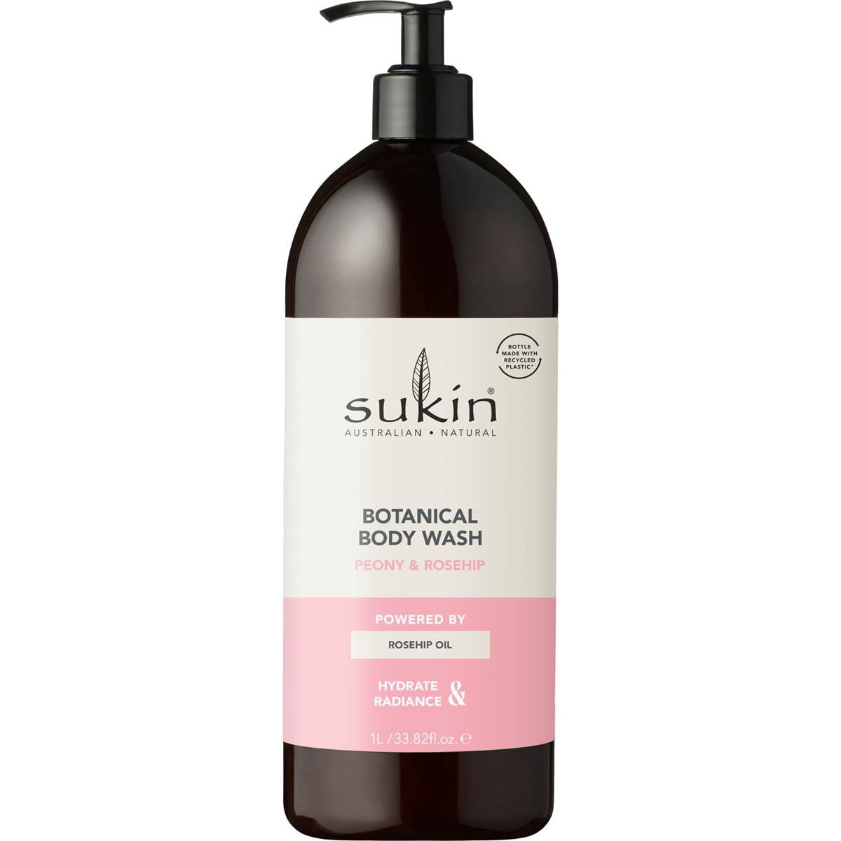 Sukin Botanical Body Wash Peony & Rosehip 1L