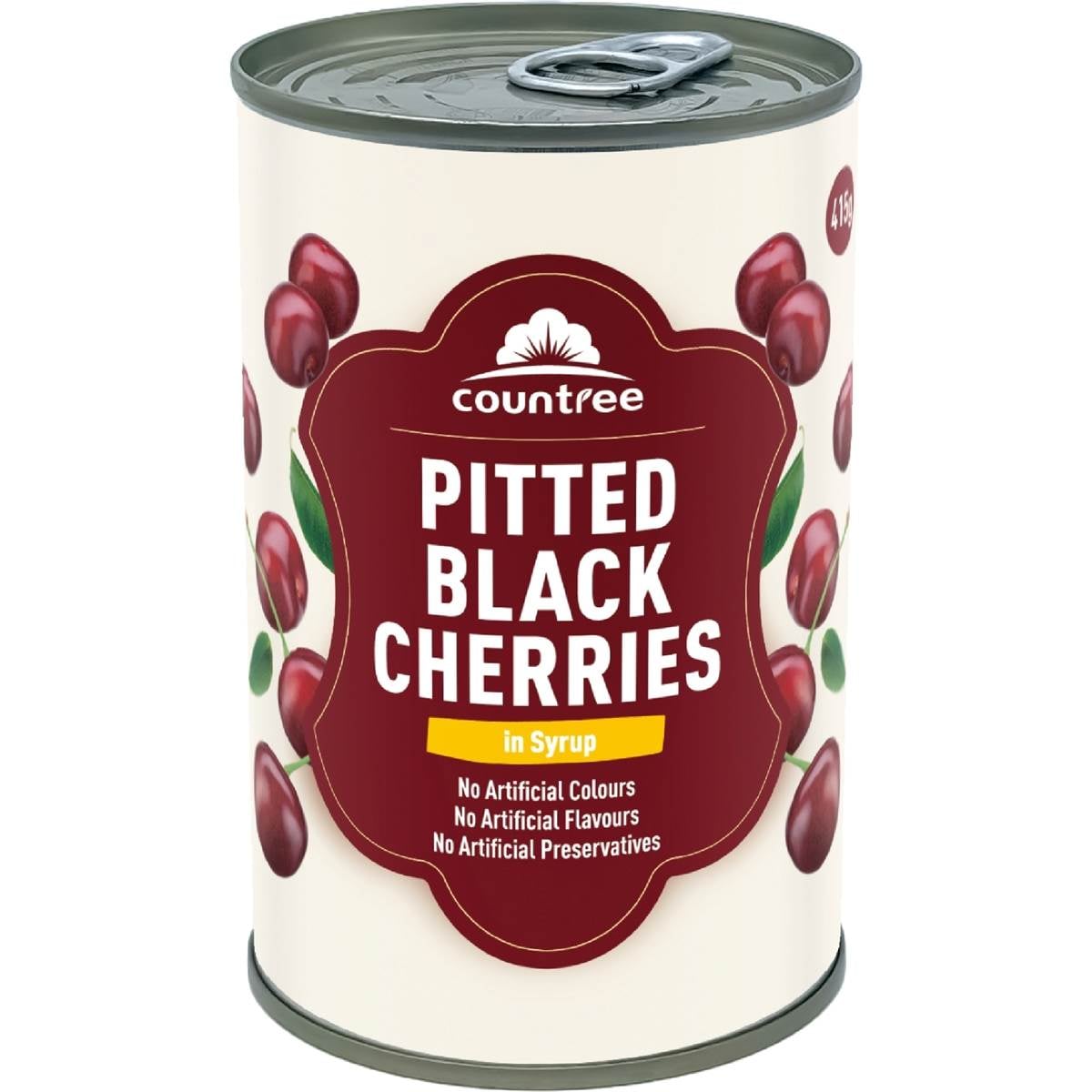 Countree Pitted Black Cherries In Syrup