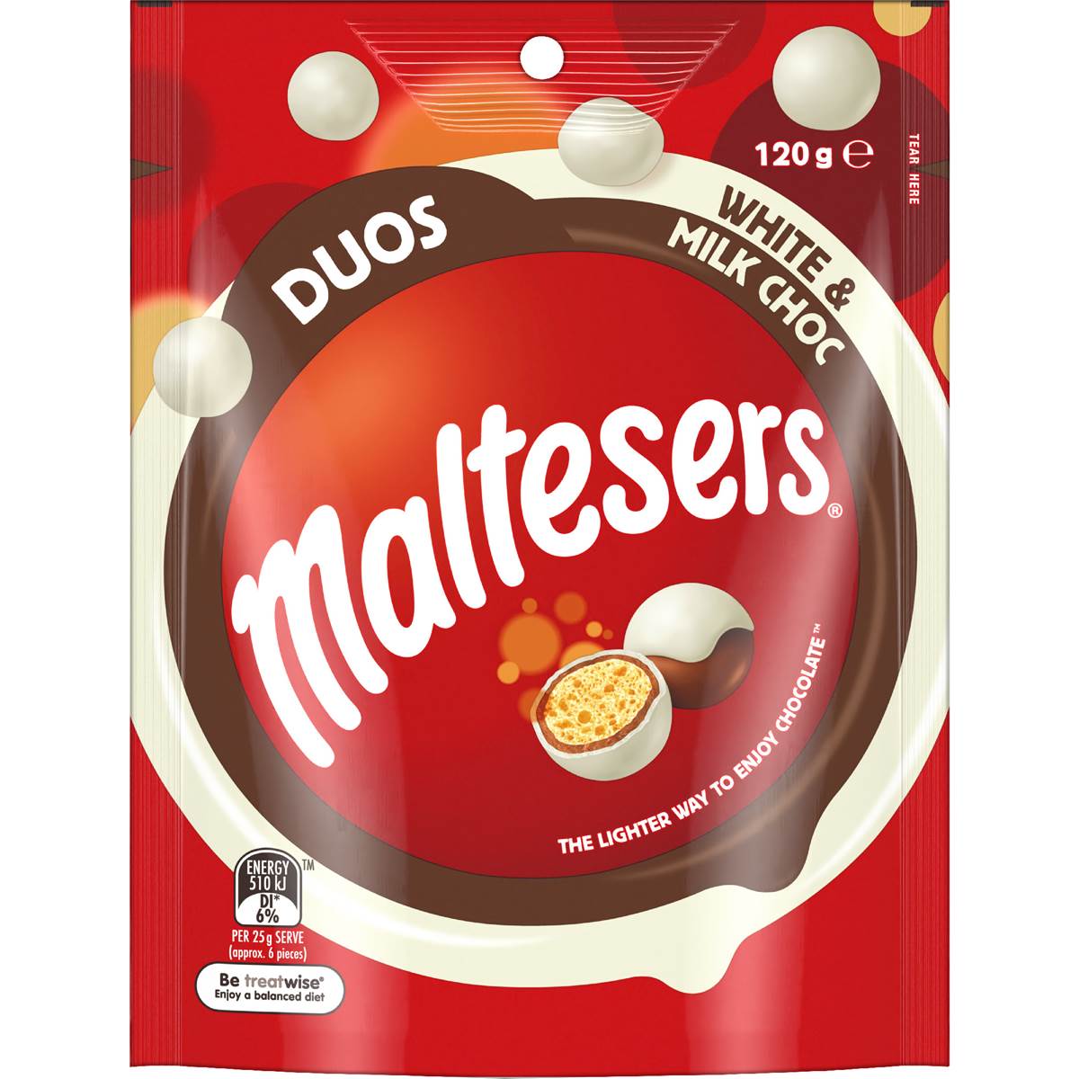 Maltesers Duos White & Milk Choc Share Bag 120g