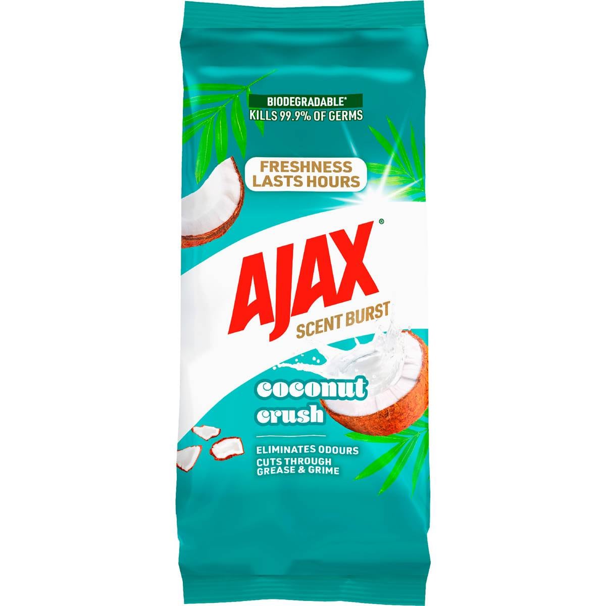 Ajax Scent Burst Disinfectant Wipes Coconut Crush 90 pack
