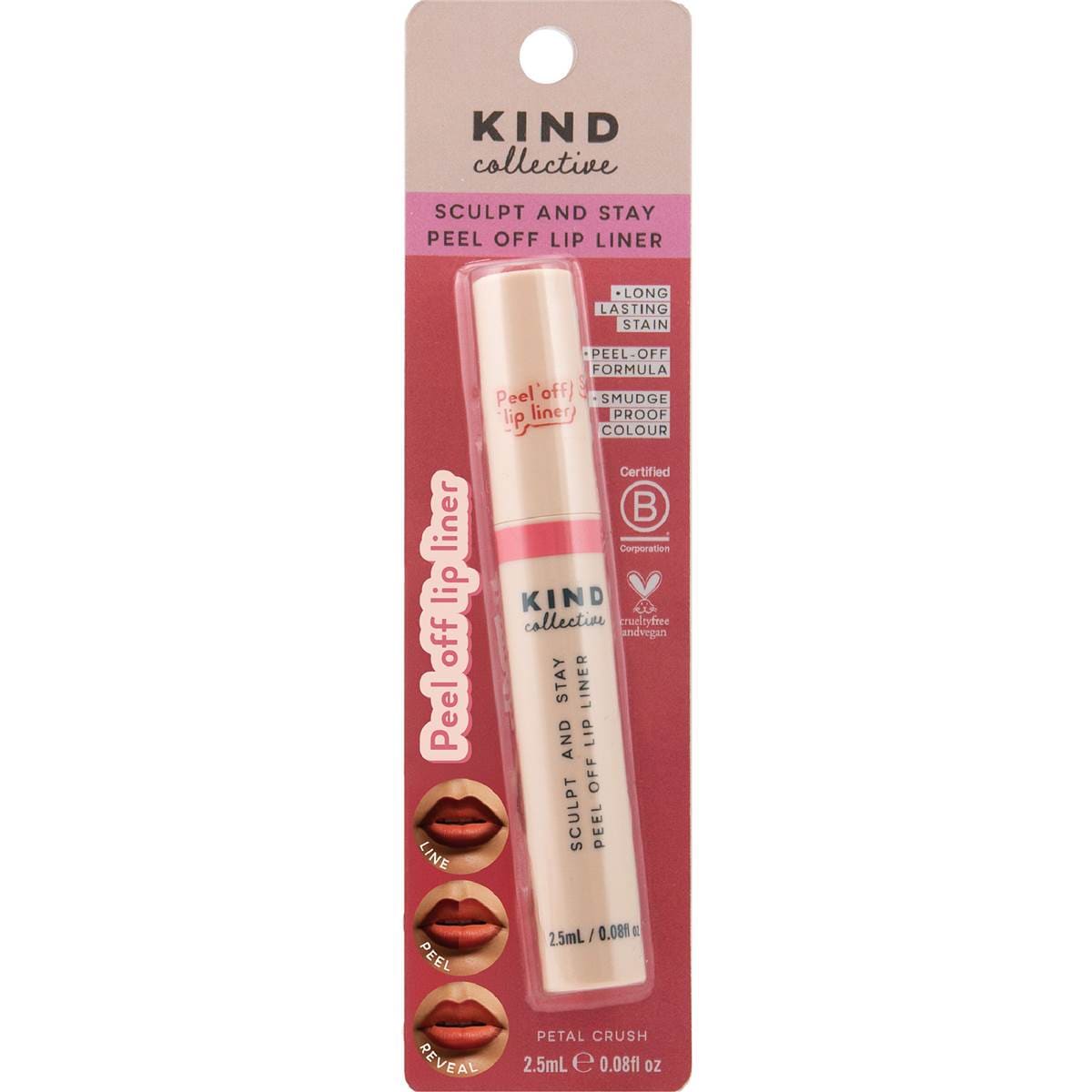 KIND Collective Sculpt & Stay Peel Off Lip Liner Petal Crush