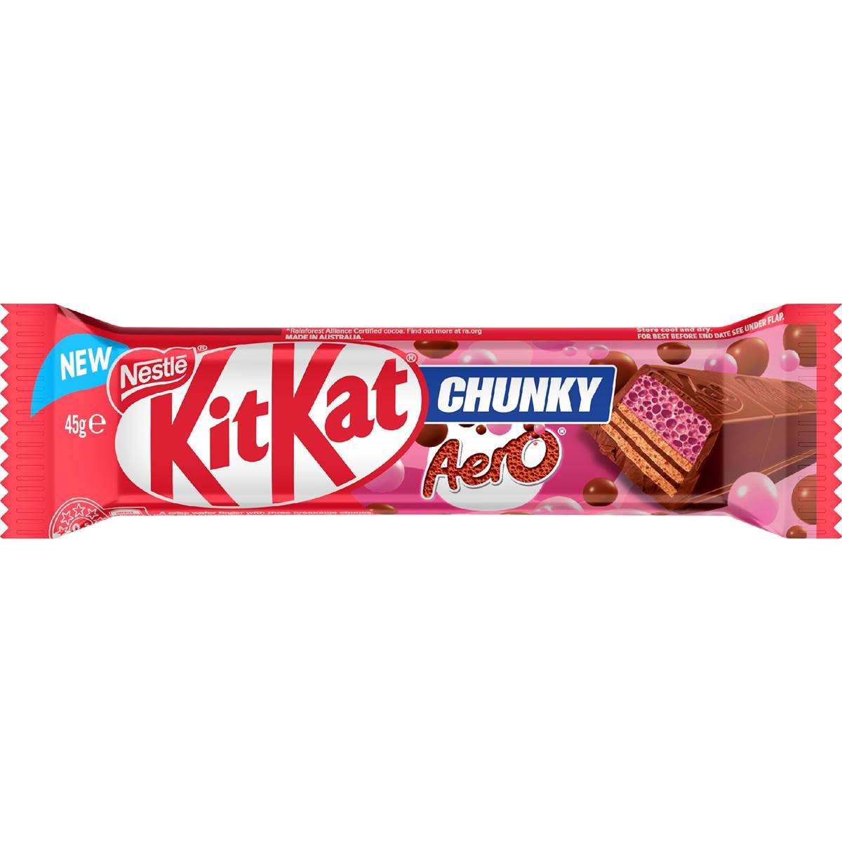 KitKat Chunky Aero Strawberry Chocolate Bar 45g – Woolworths