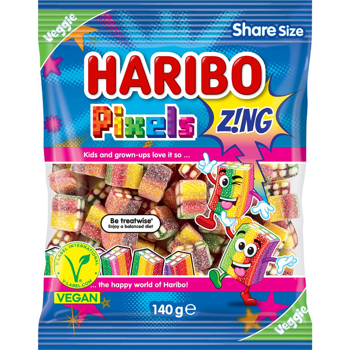 Haribo Pixels Zing Lollies