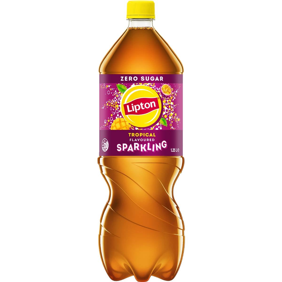 Lipton Sparkling Iced Tea Tropical Soft Drink Bottle 1.25L