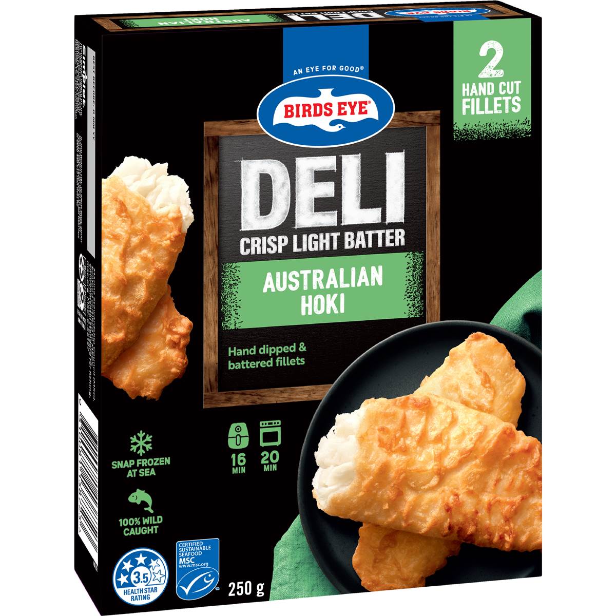 Birds Eye Deli Battered Hoki Fillets 250g