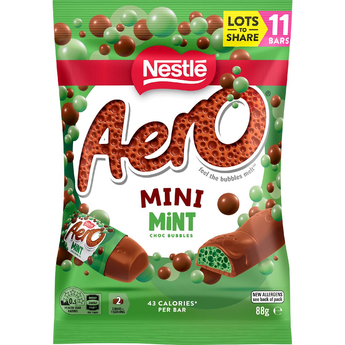 Aero Mini Mint Choc Bars 88g 11 pack – Woolworths