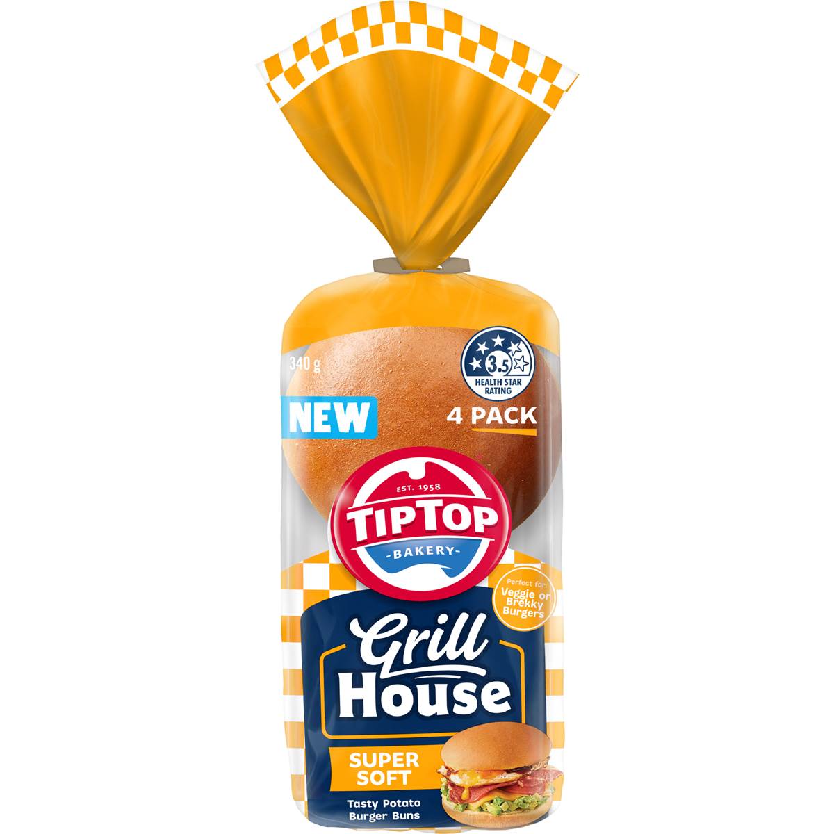 Tip Top Grill House Burger Buns Super Soft 4 pack