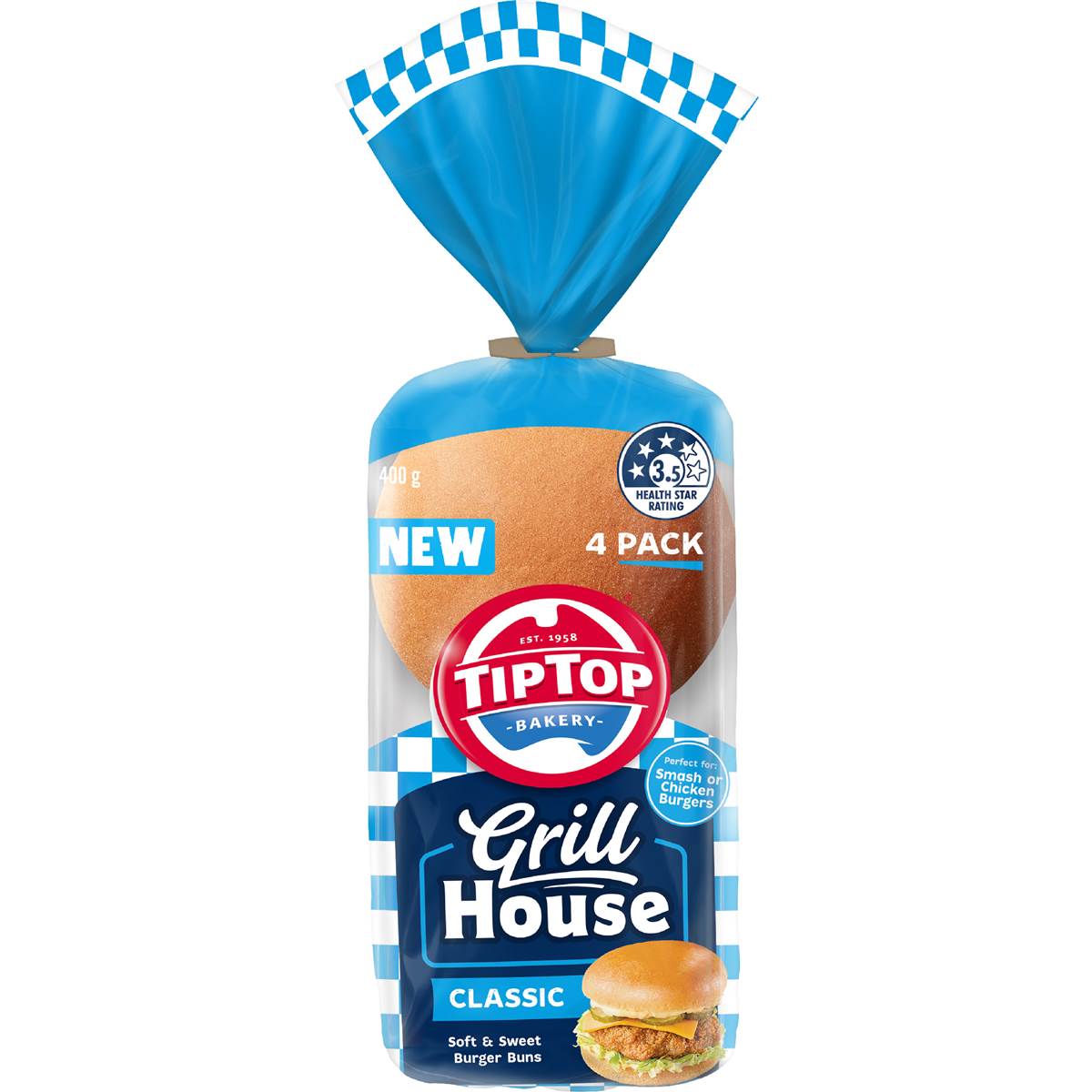 Tip Top Grill House Burger Buns Classic 4 pack