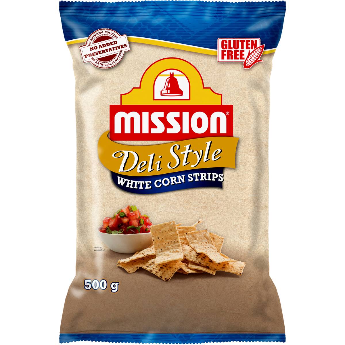 Calories in Mission White Strip Corn Chips