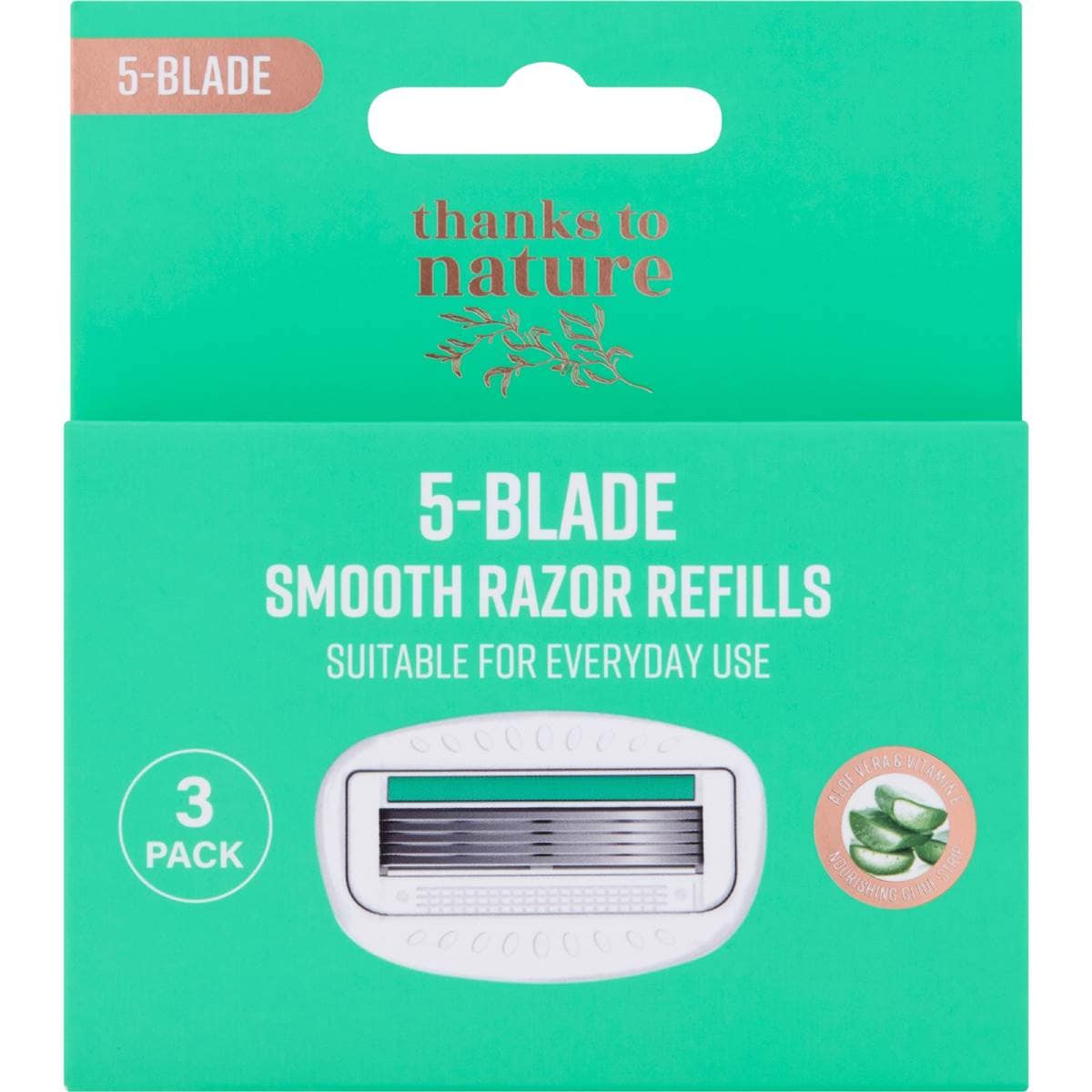 Thanks To Nature 5-Blade Smooth Razor Refill 3 pack – Woolworths