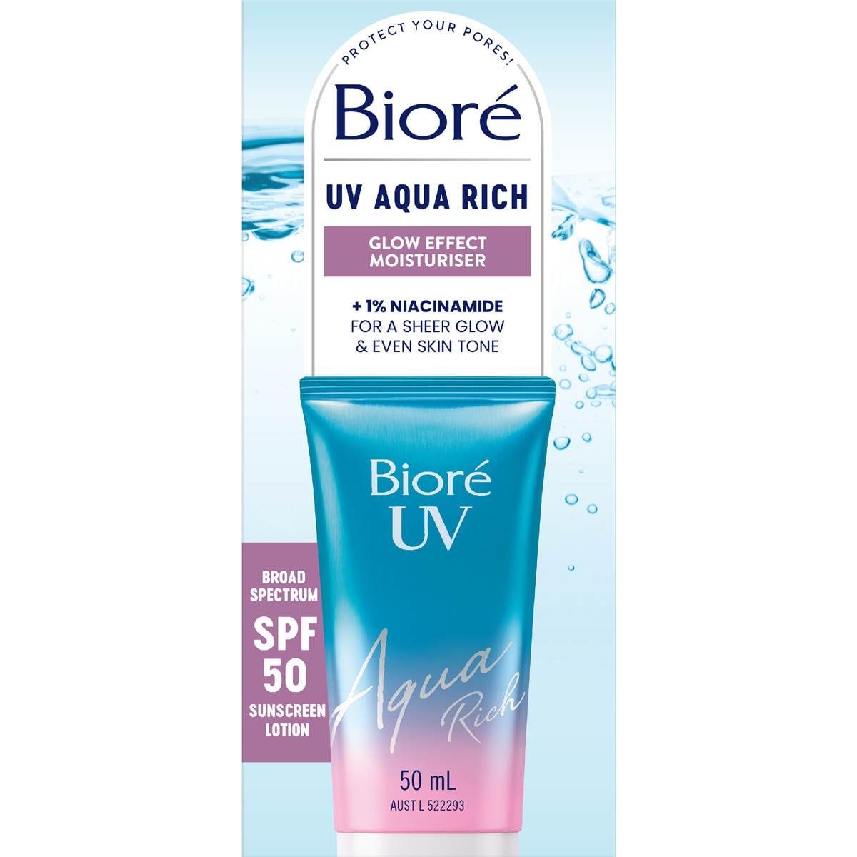 Biore SPF 50 UV Aqua Rich Glow Effect Moisturiser