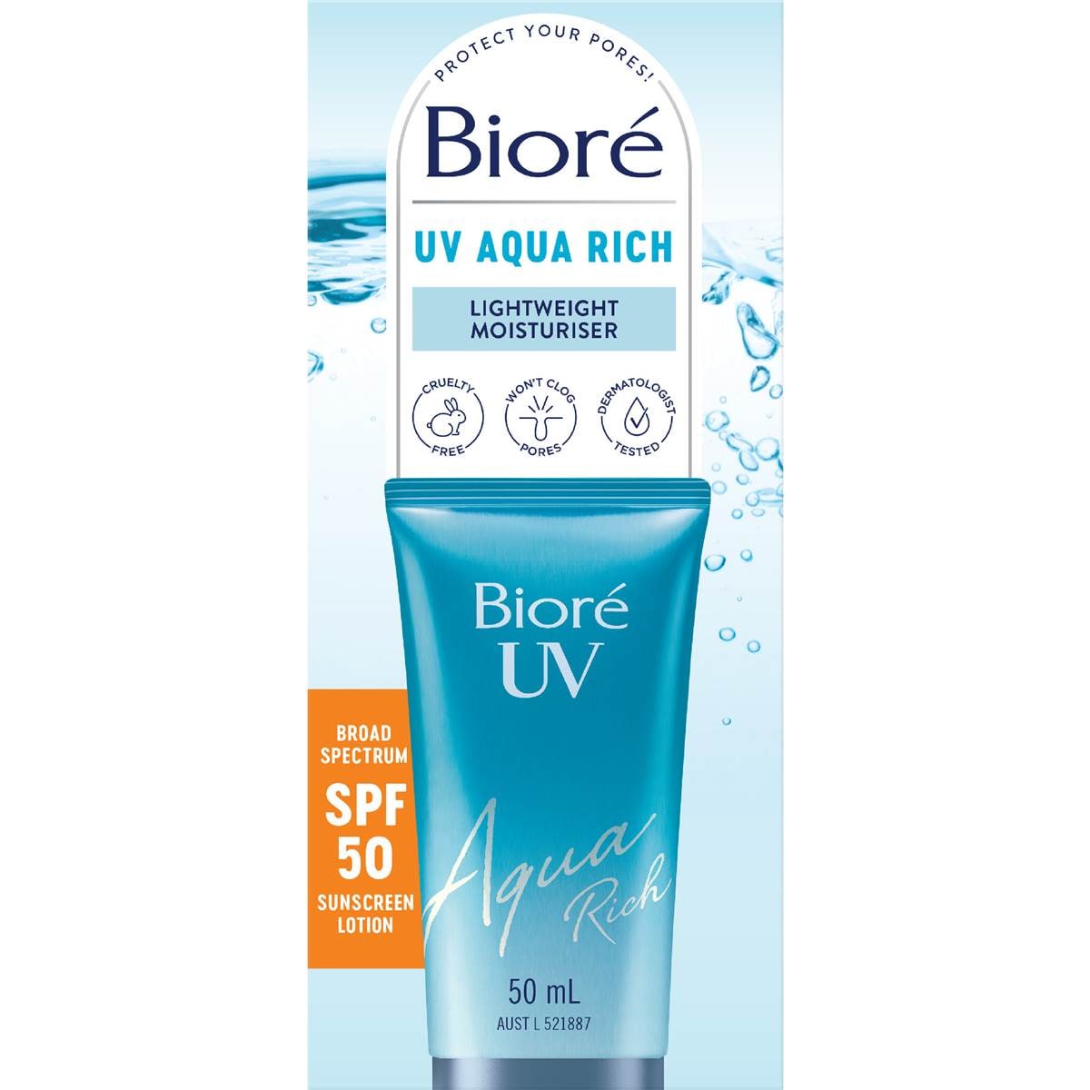 Biore SPF 50 UV Aqua Rich Lightweight Moisturiser