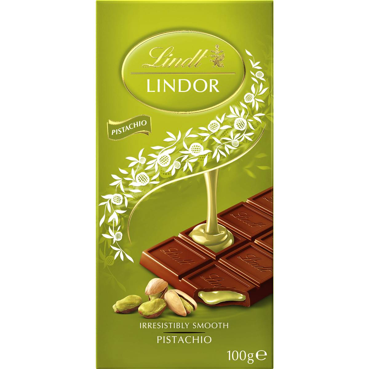 Lindt Lindor Pistachio Chocolate Block 100g