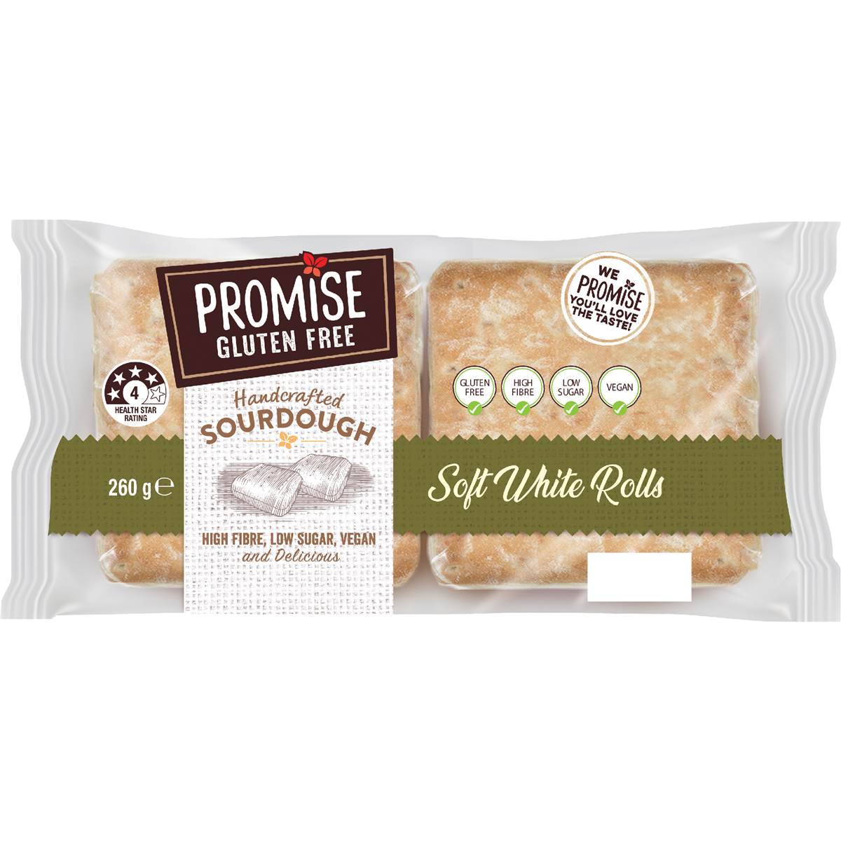 Promise Gluten Free Handcrafted Sourdough Soft White Rolls