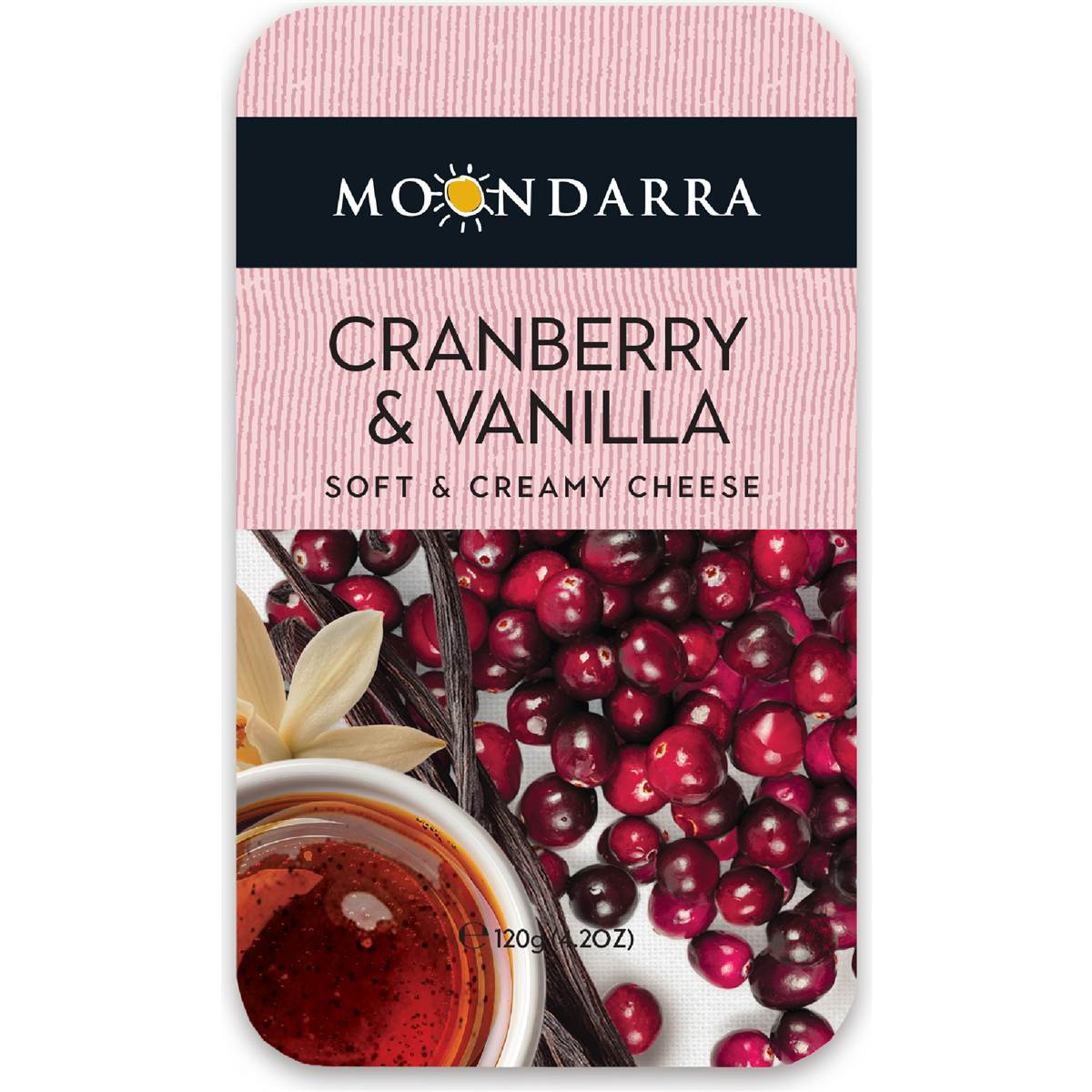 Moondarra Cranberry & Vanilla Cream Cheese 120g