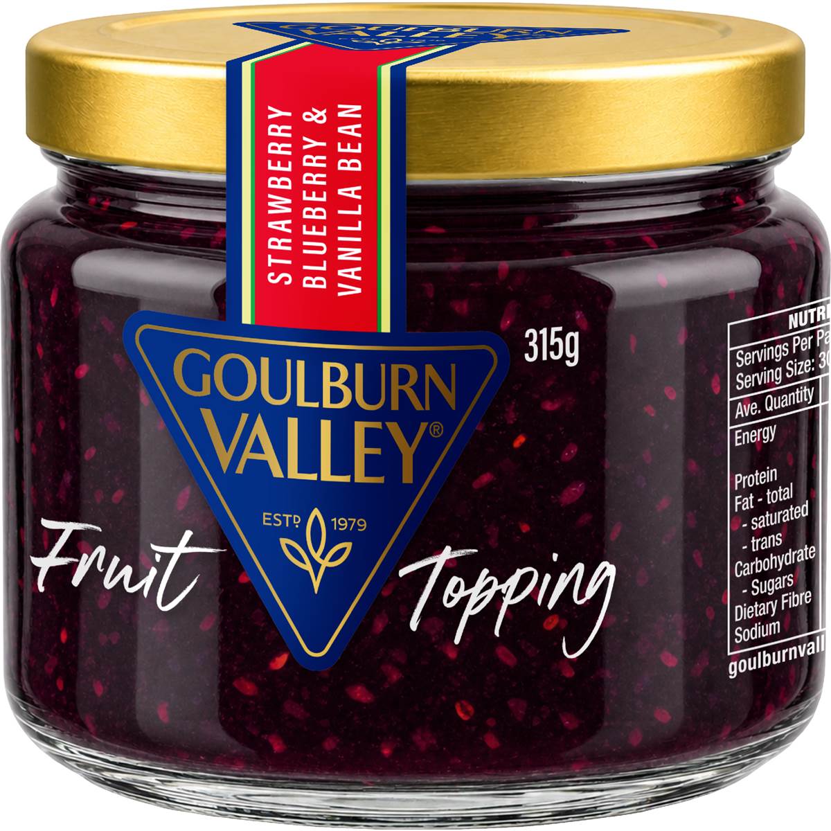 Goulburn Valley Fruit Topping Strawberry Blueberry & Vanilla Bean 315g