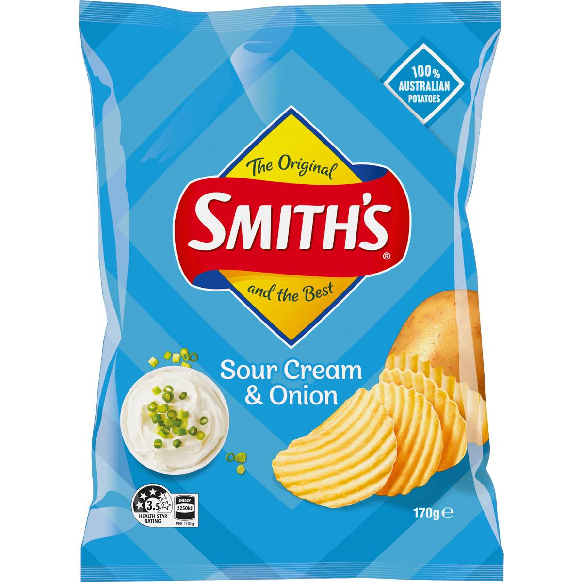 Smith's Crinkle Cut Sour Cream & Onion Potato Chips