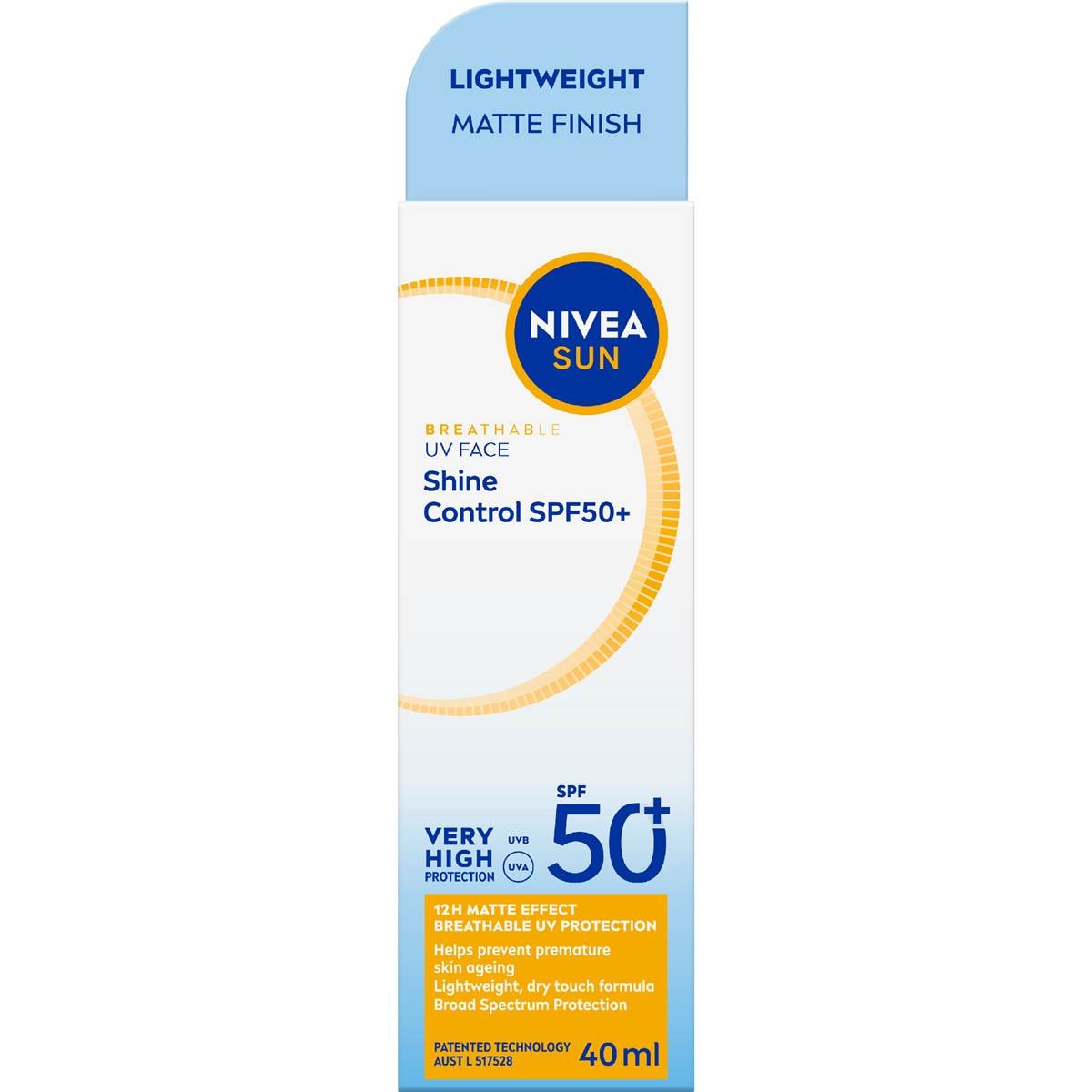 Nivea SPF 50+ UV Face Cream Shine Control Sunscreen