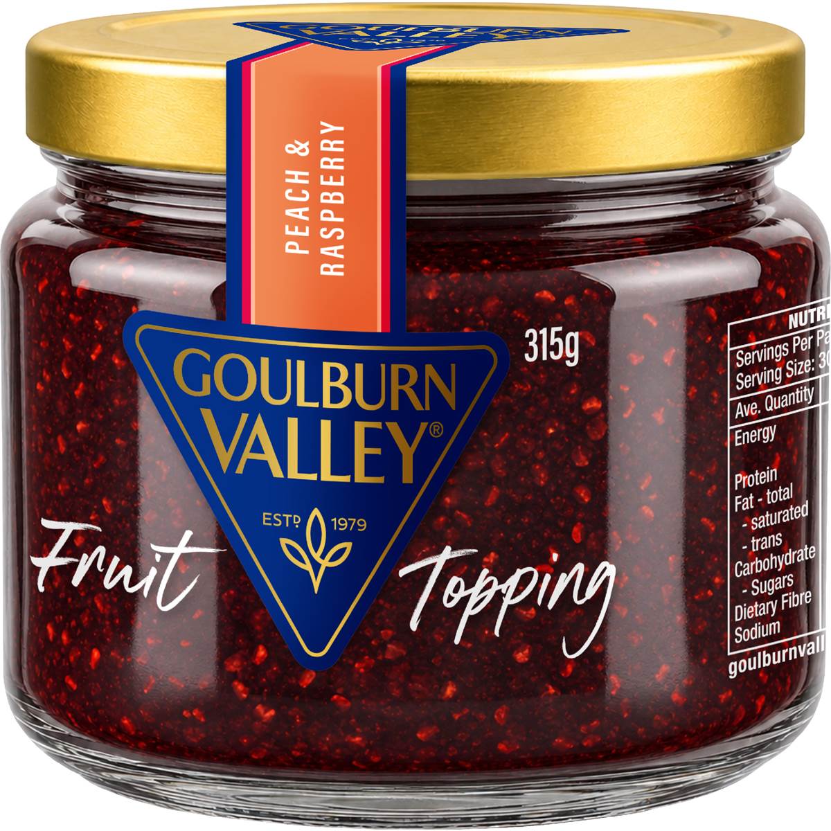 Goulburn Valley Fruit Topping Peach & Raspberry 315g