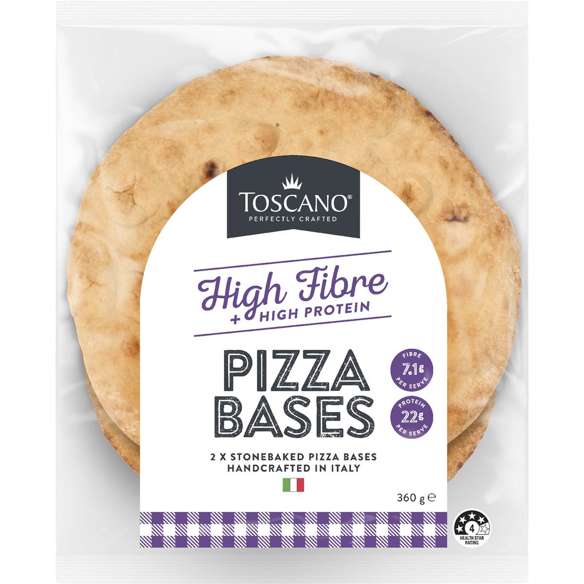 Toscano High Fibre Protein Pizza Bases