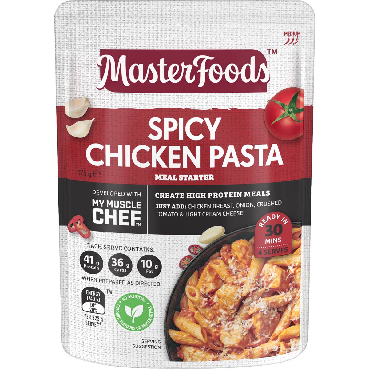 MasterFoods My Muscle Chef Meal Starter Spicy Chicken Pasta 175g
