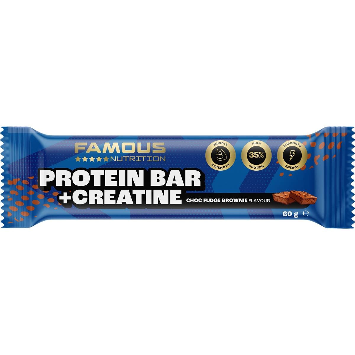 Famous Nutrition Protein Bar & Creatine Choc Fudge Brownie