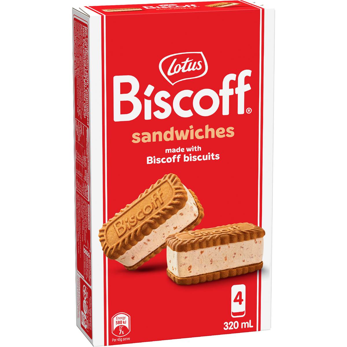 Lotus Biscoff Ice Confection Sandwiches 320mL 4 pack