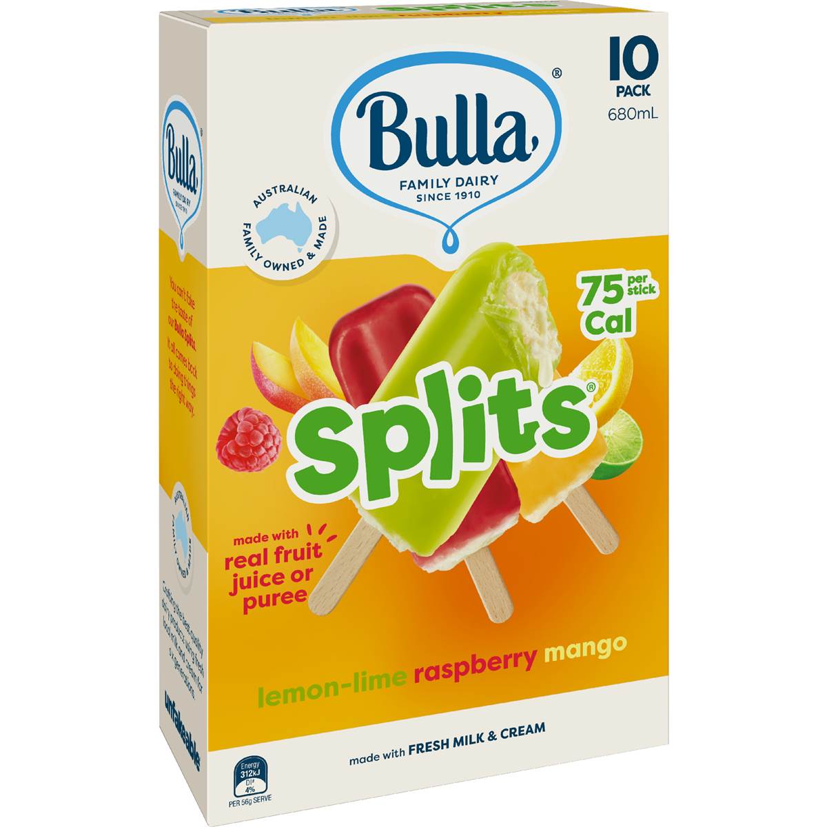 Bulla Splits Lemon Raspberry & Mango Sticks