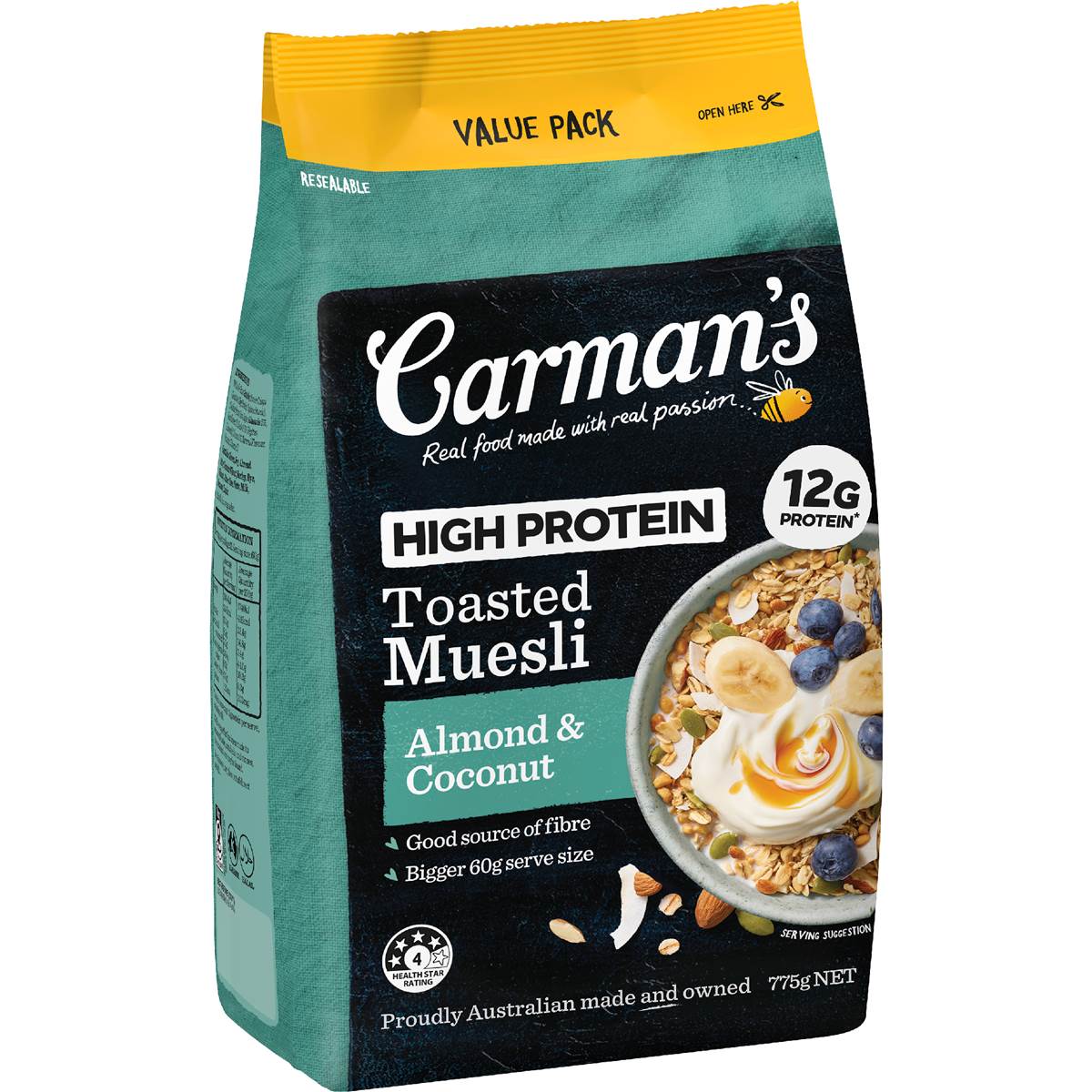 Carman's High Protein Toasted Muesli Almond & Coconut