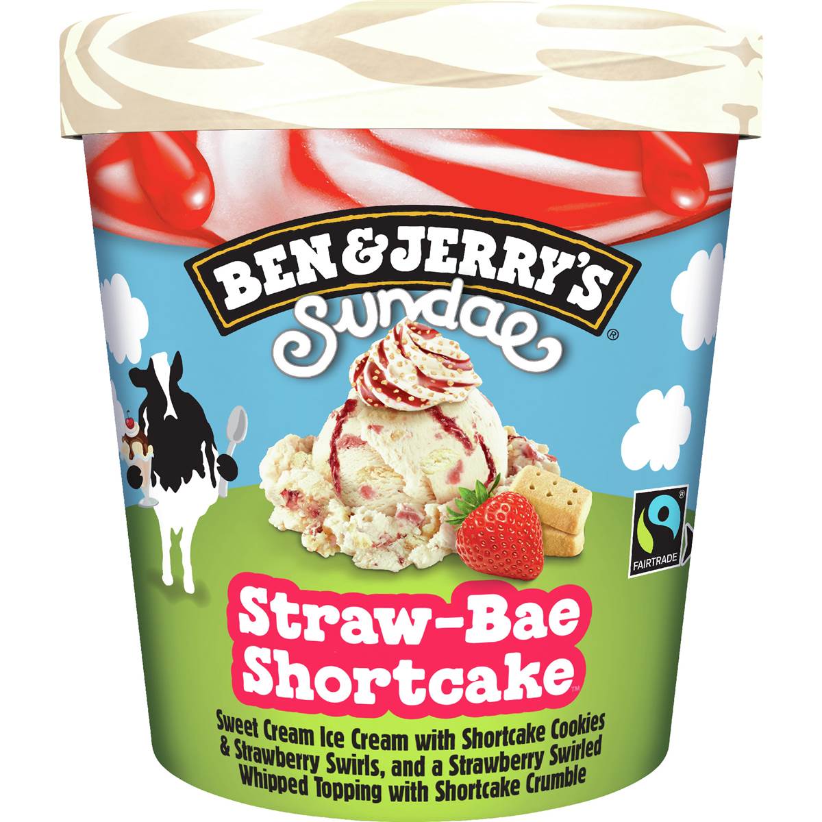 Ben & Jerry's Sundae Straw-Bae Shortcake Ice Cream Tub
