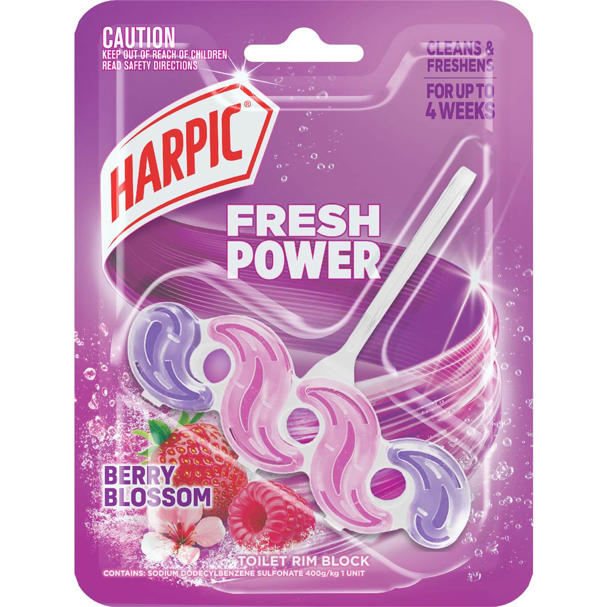 Harpic Fresh Power Toilet Rim Block Berry Blossom