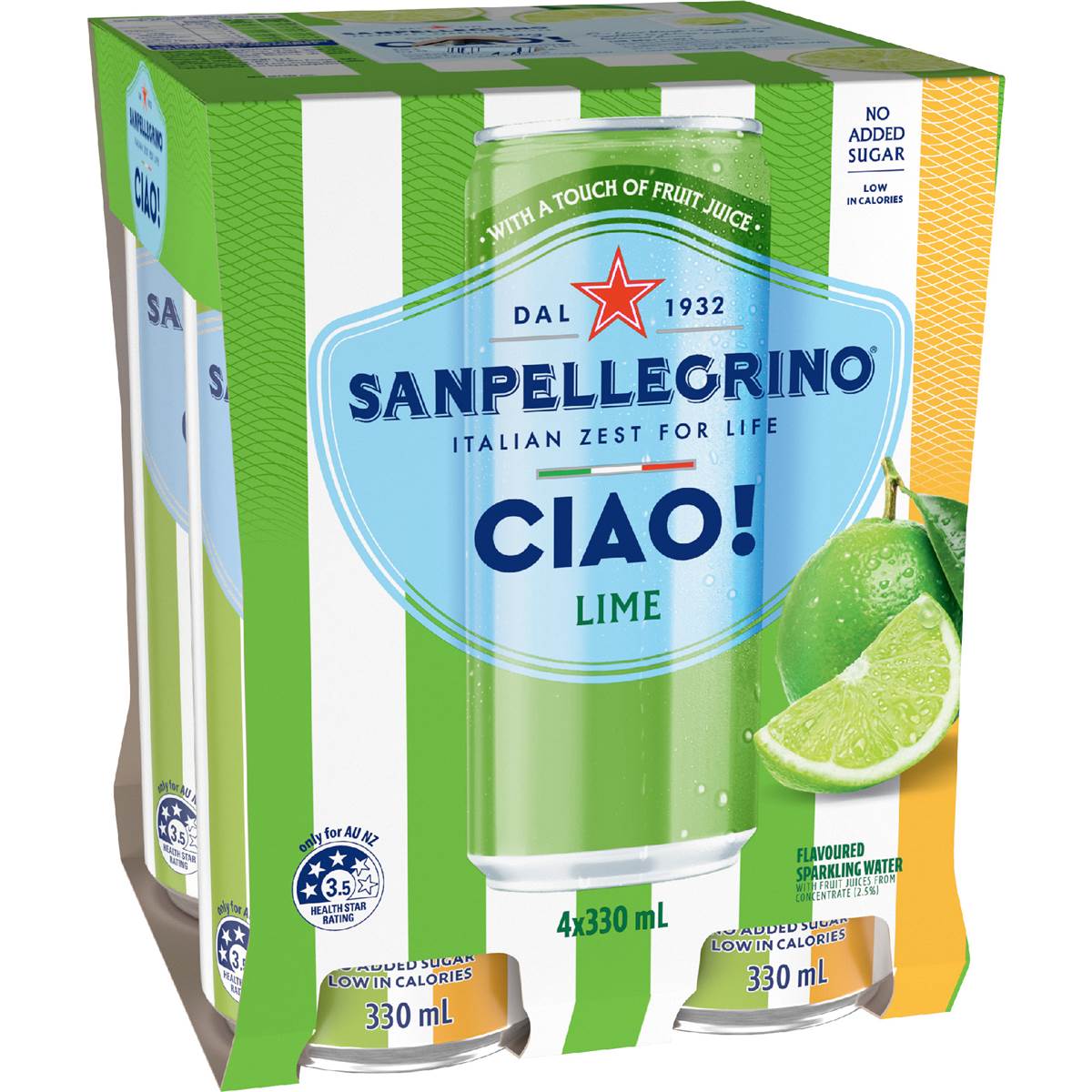 San Pellegrino Ciao Lime Sparkling Water Cans