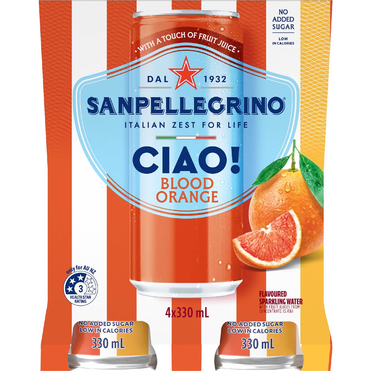 San Pellegrino Ciao Blood Orange Sparkling Water Cans
