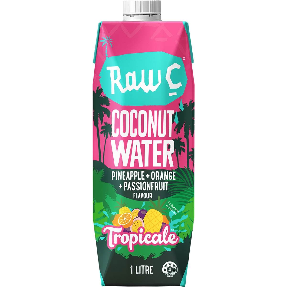 Raw C Coconut Water Pineapple Orange & Passionfruit 1L